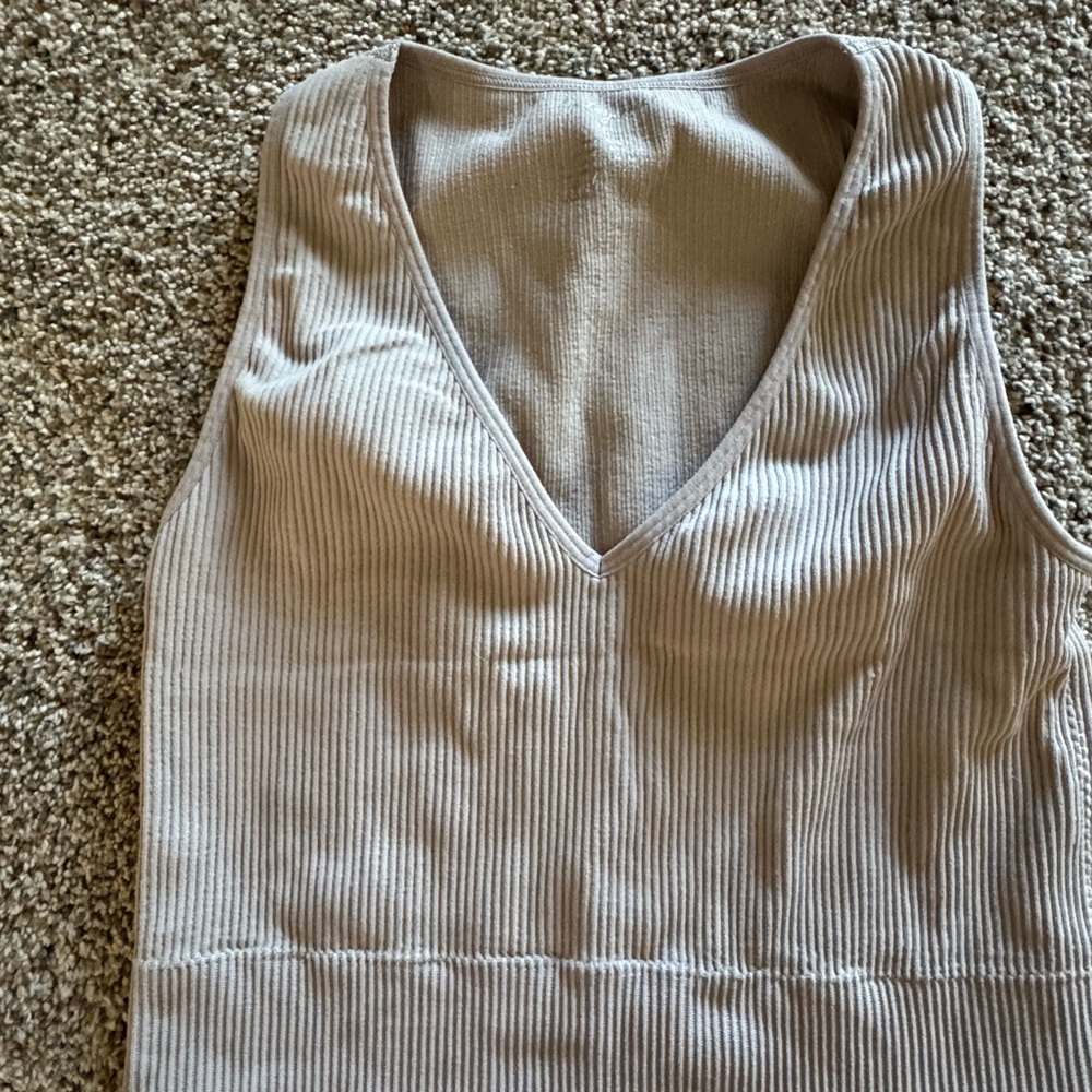beige ribbed bralette